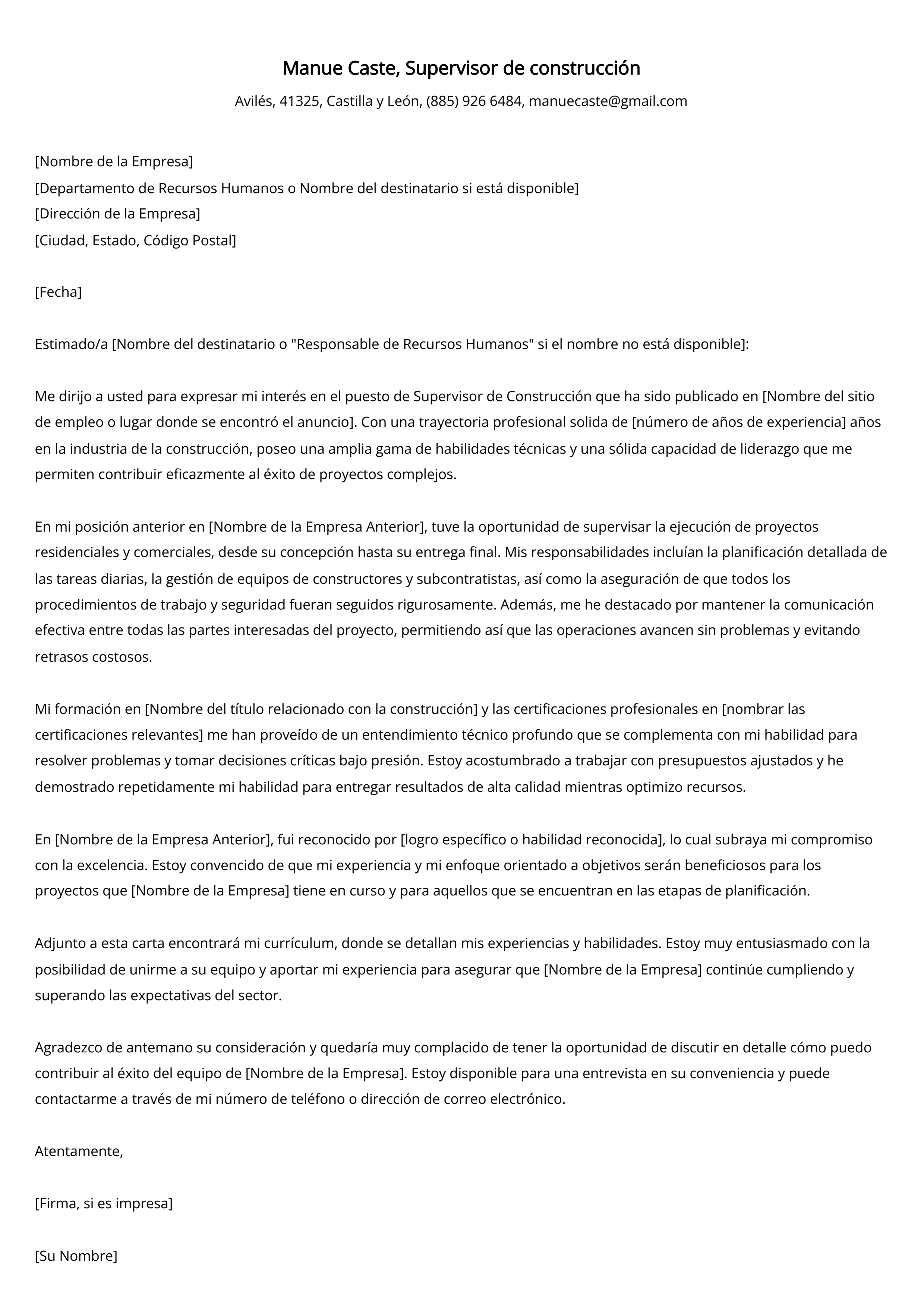 Crear carta de presentación