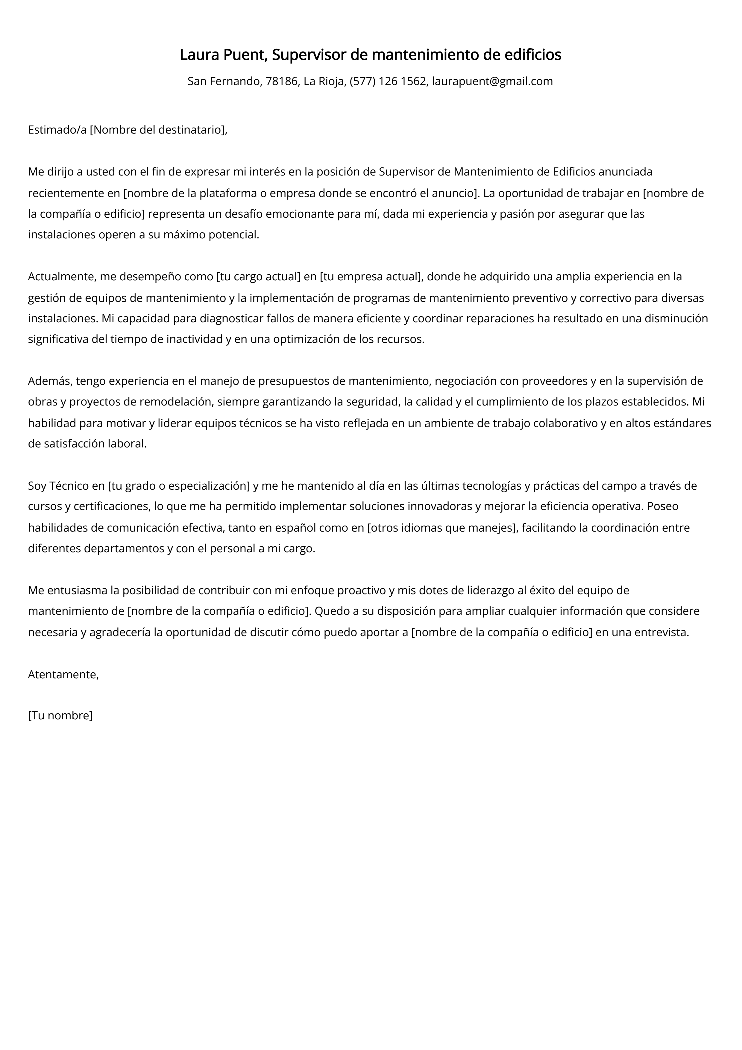 Crear carta de presentación