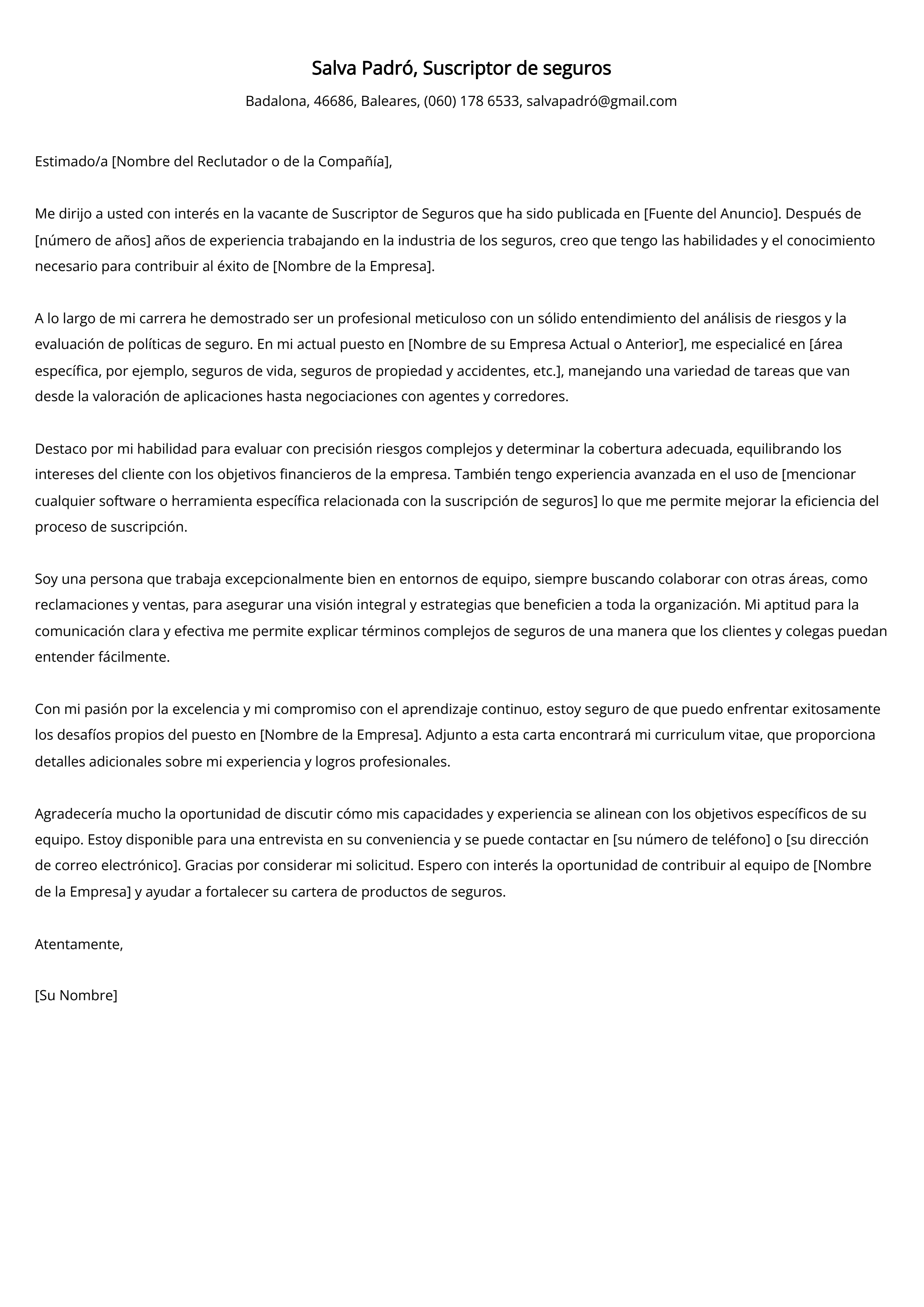 Crear carta de presentación