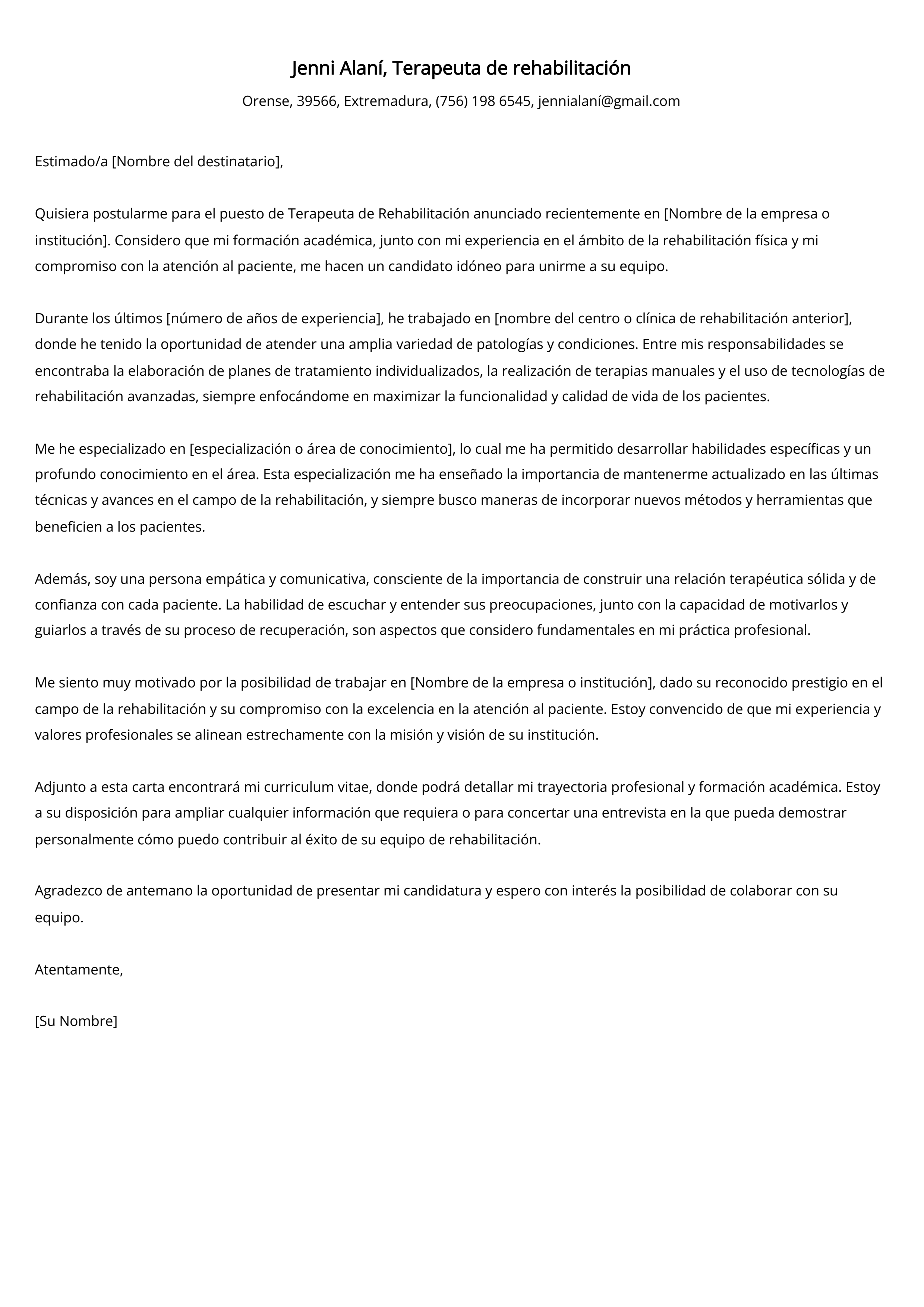 Crear carta de presentación