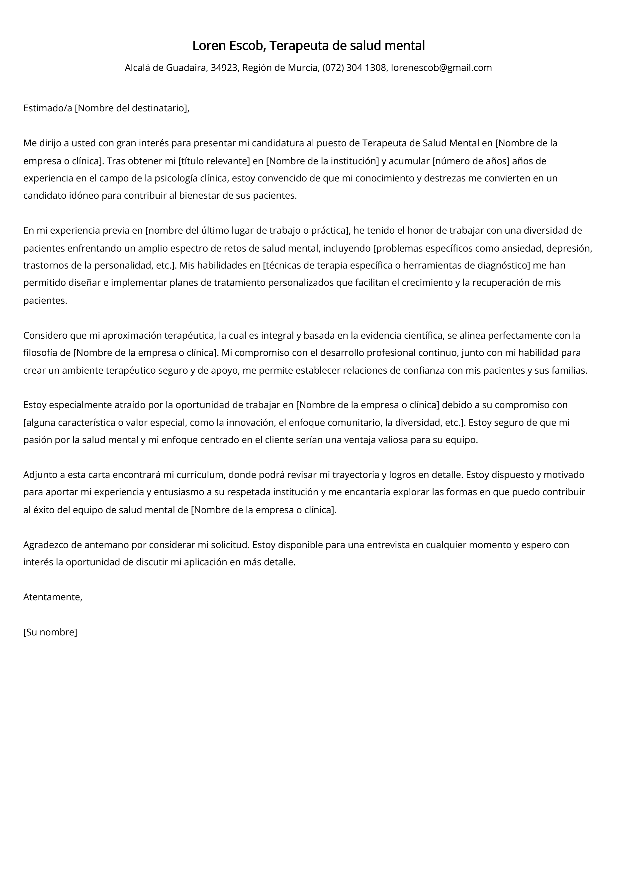 Crear carta de presentación