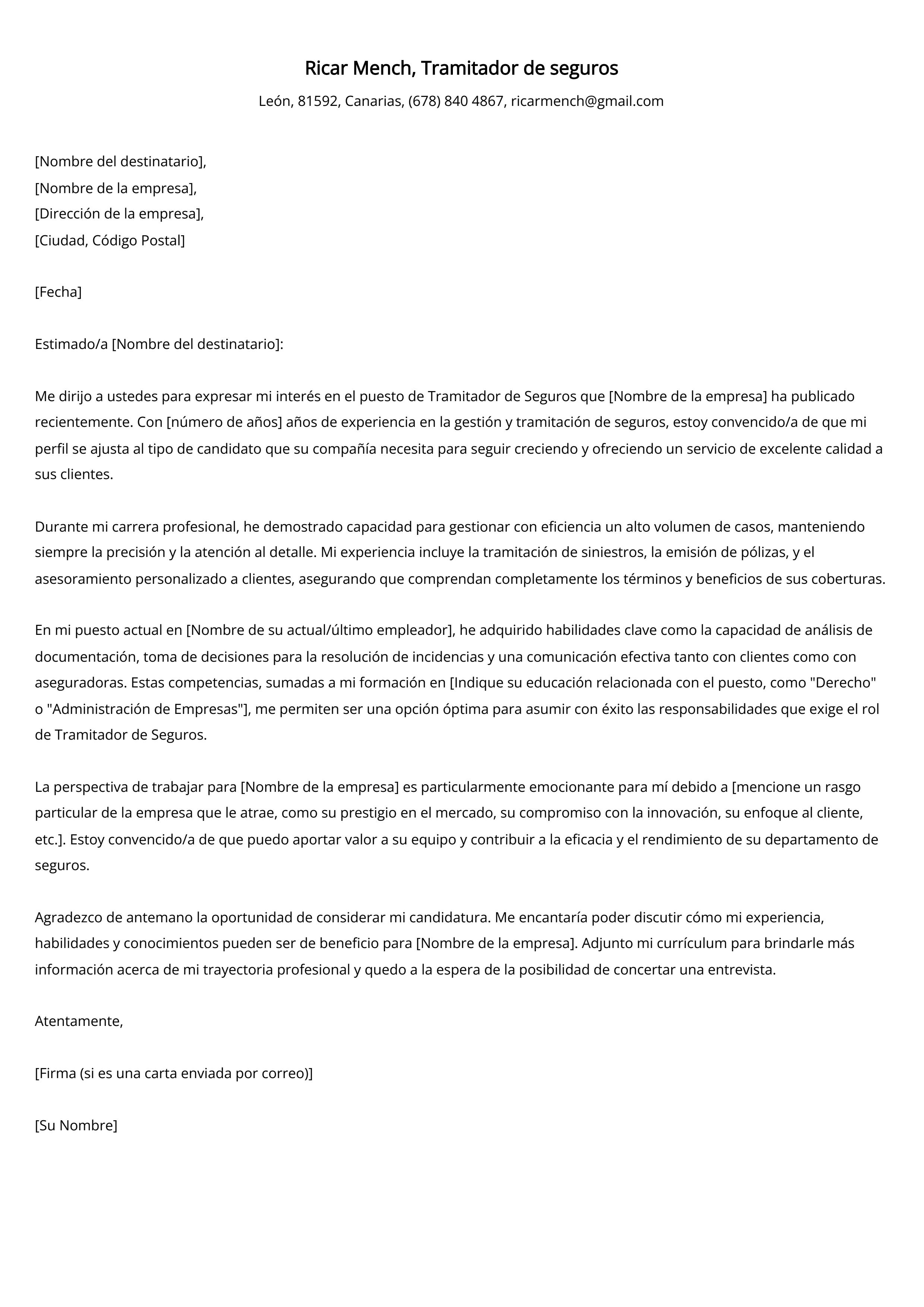 Crear carta de presentación