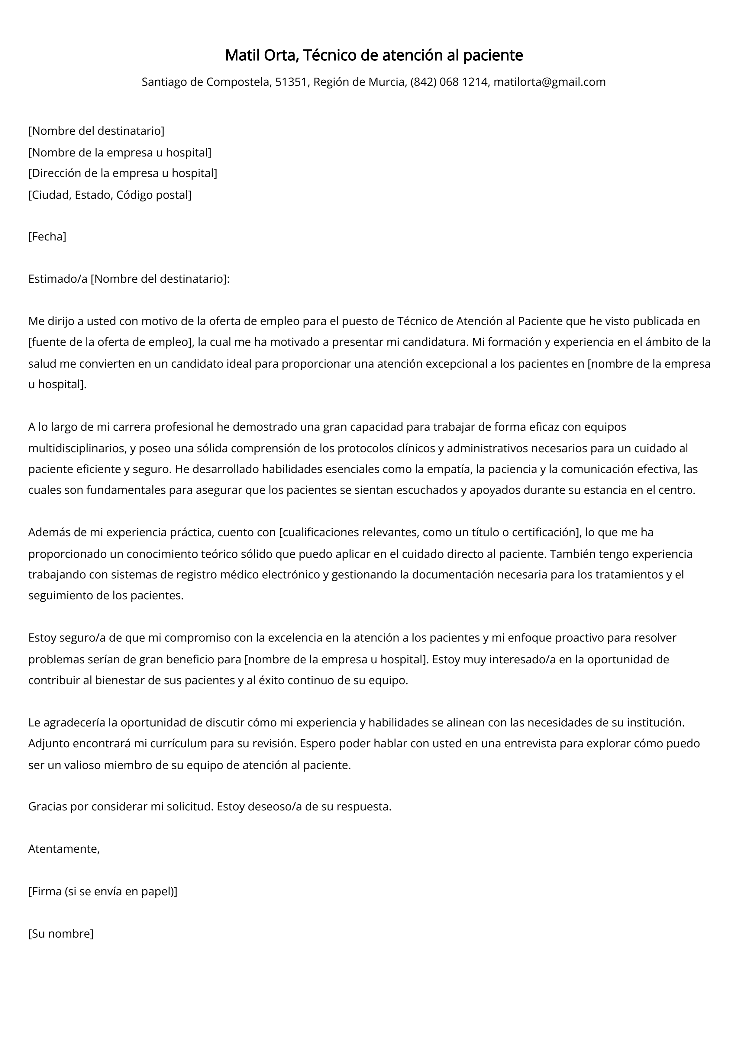 Crear carta de presentación