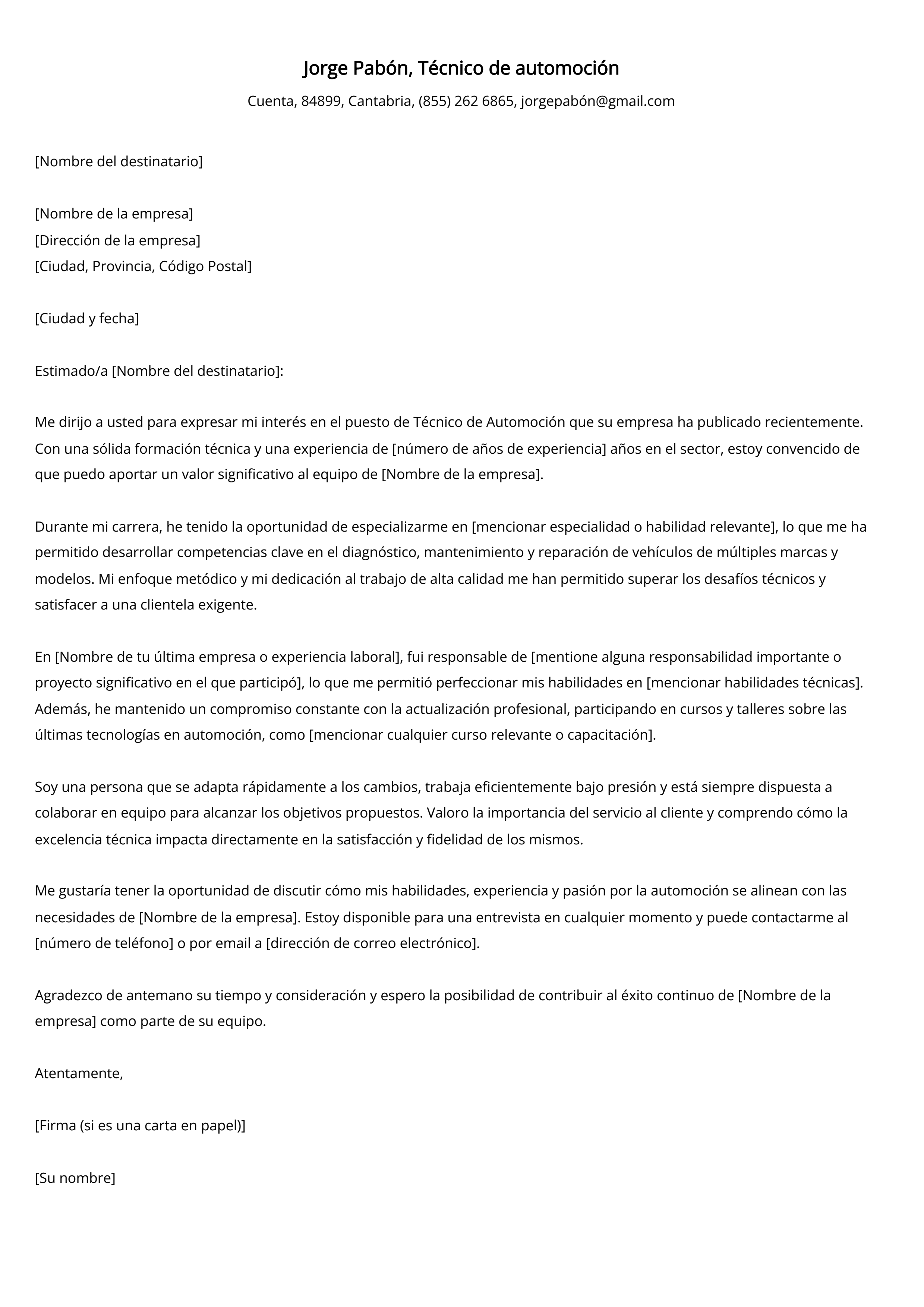 Crear carta de presentación