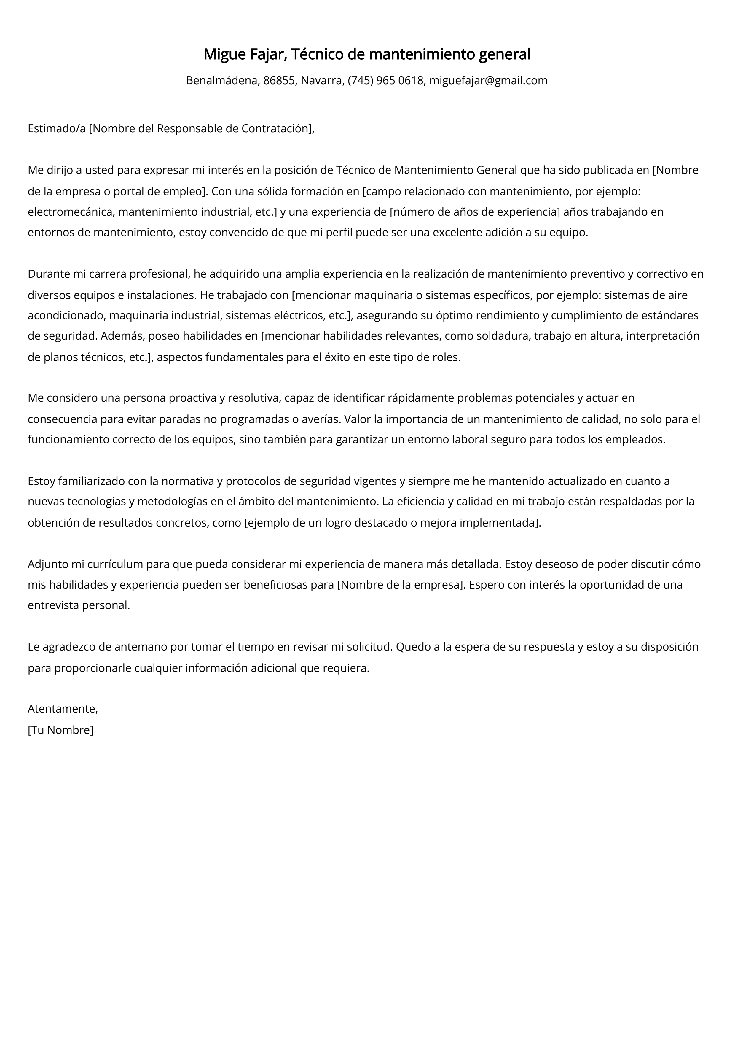 Crear carta de presentación