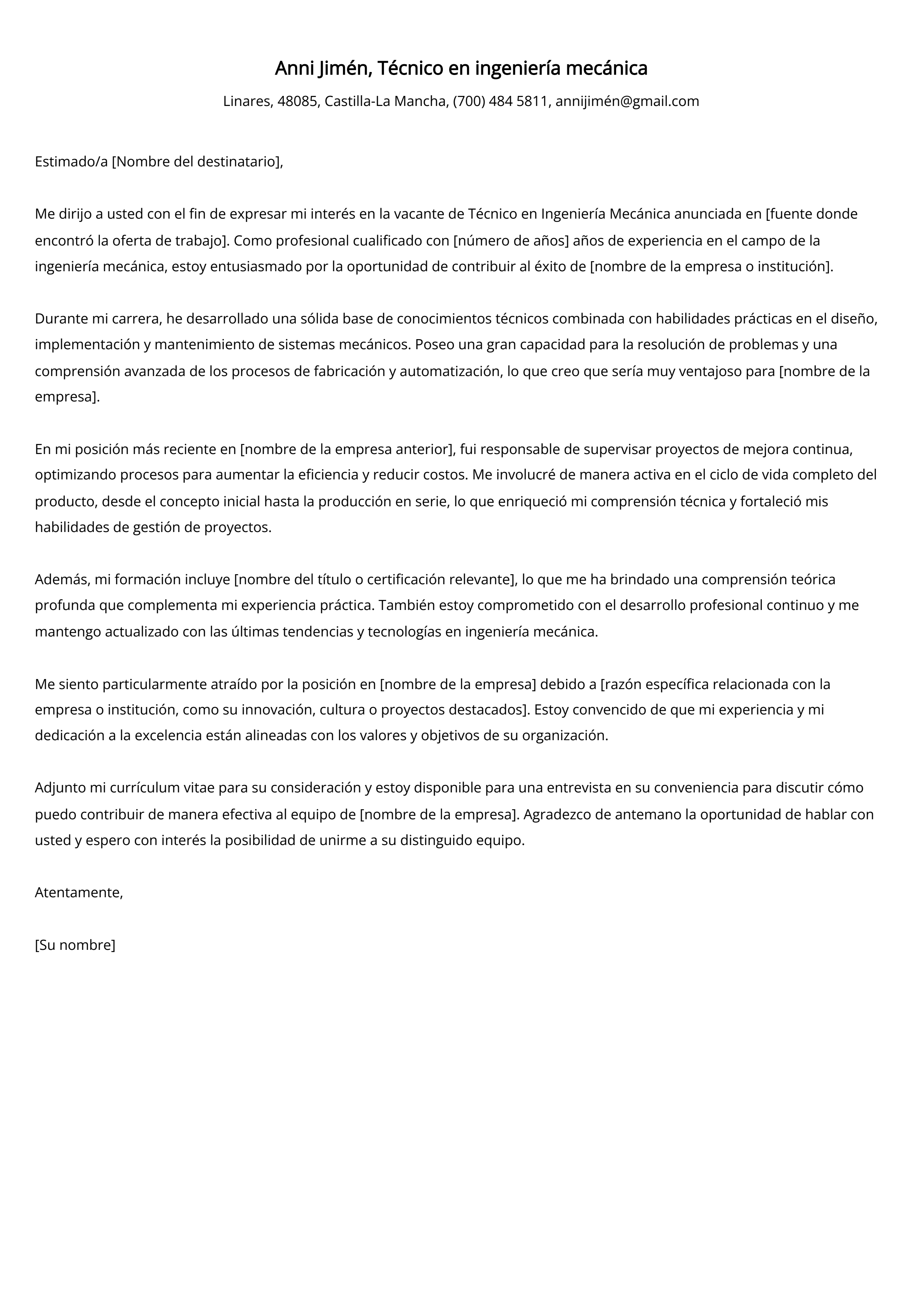 Crear carta de presentación