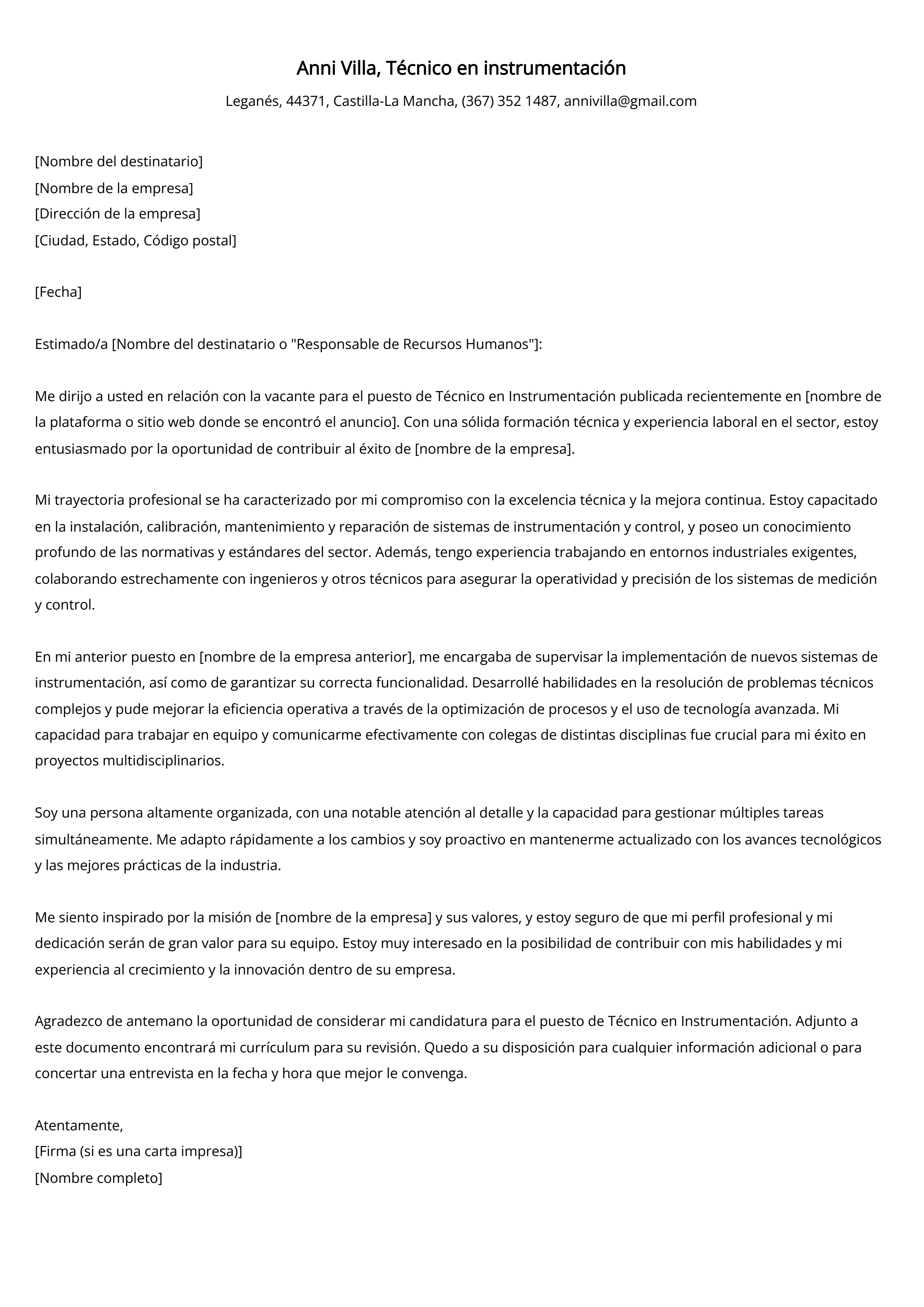 Crear carta de presentación