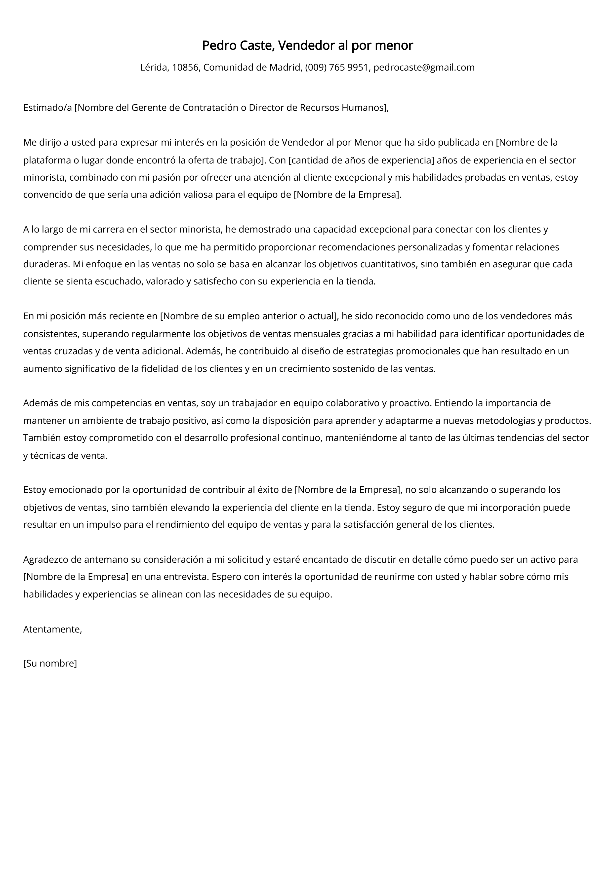 Crear carta de presentación