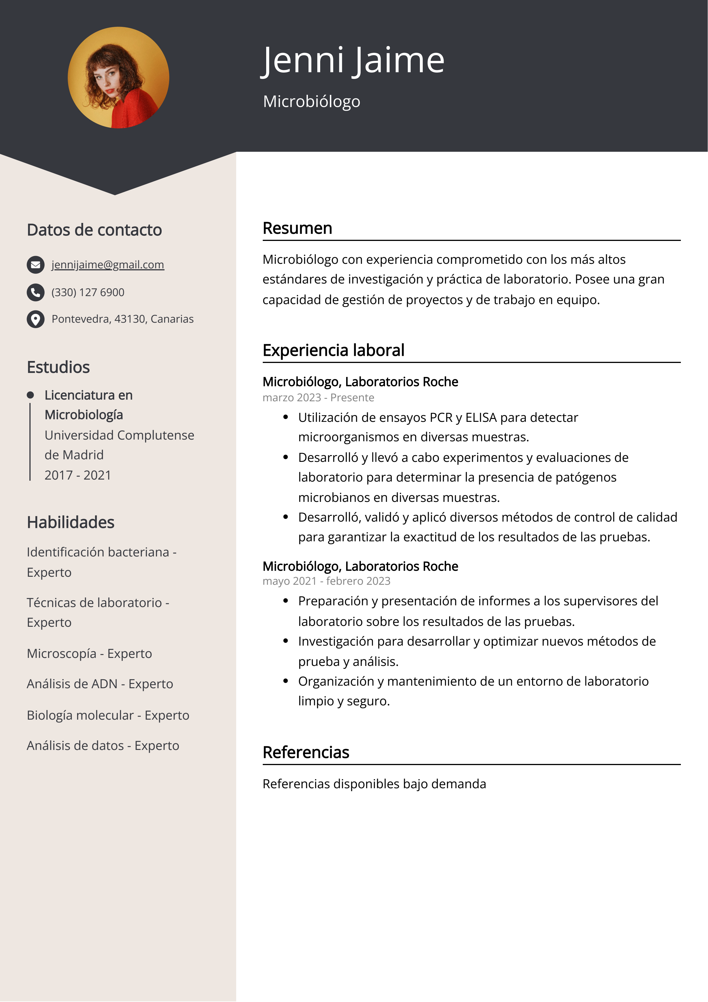 Microbiólogo Ejemplo de CV