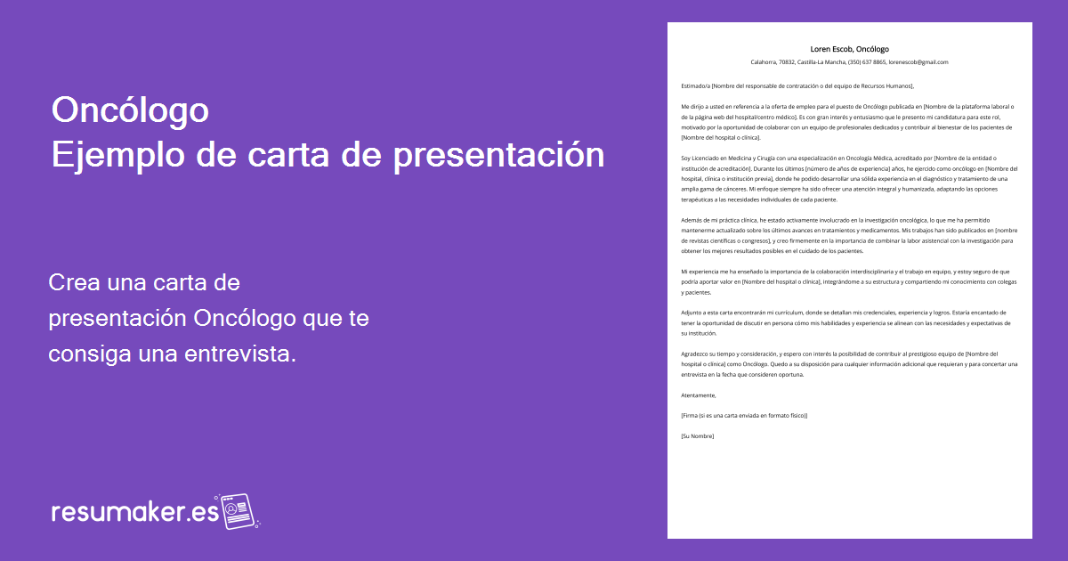 Carta De Presentaci N Onc Logo Descripci N Del Puesto Ejemplo Y Gu A